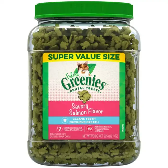 Greenies Feline Adult Cat Dental Treats Savory Salmon 1ea/21 oz